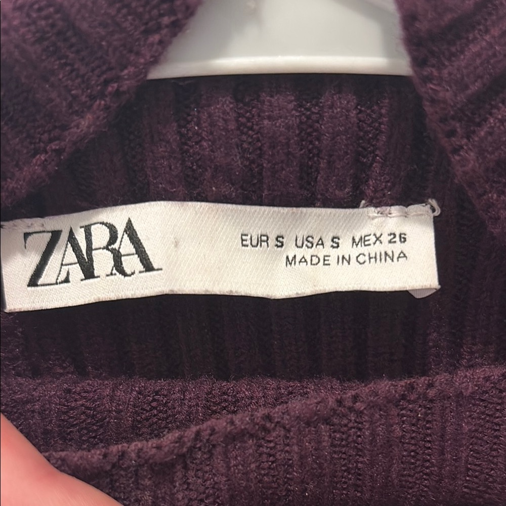 Zara Deep Purple Ribbed Knit Top - Picture 2 of 5